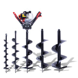 BLOWOUT SALE!  Gas Powered, 1-Person-Operated Post Hole Digger Head AND 5 Augers! 52cc / 2.3 hp Easy-Starting Two Stroke Engine