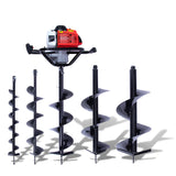 BLOWOUT SALE!  Gas Powered, 1-Person-Operated Post Hole Digger Head AND 5 Augers! 63cc / 3 hp Easy-Starting Two Stroke Engine