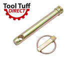 Tool Tuff Linkage: Top Link Pin & Lynch Pin Combo - Zinc Plated Steel - 3/4" Diameter, 4-3/4" Usable Length, Quantity Discount!