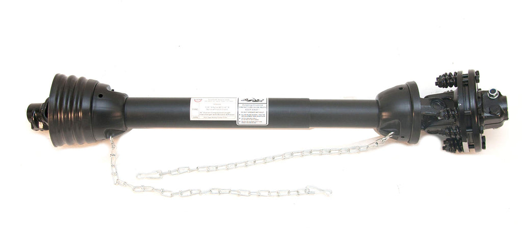 Tool-Tuff PTO Drive Line w/Slip Clutch: 1-3/8" x 6 Spline (Both Ends), 36"-43" Length, Series 4, for Rotary Cutters, Tillers, More