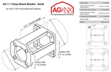 Log Splitter Hydraulic Pump Mount Bracket, 2.5" Square to 2" Square (for use w/ 5-7 Hp Engines, 11-13 gpm pumps, LO75)