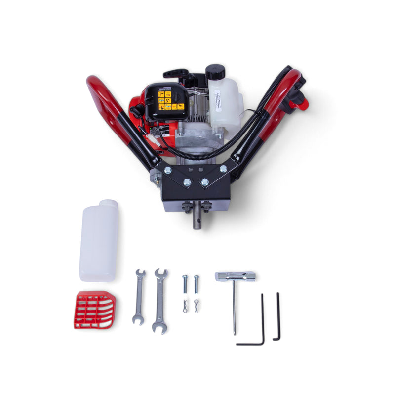 BLOWOUT SALE!  Gas Powered, 1-Person-Operated Post Hole Digger Head AND 5 Augers! 52cc / 2.3 hp Easy-Starting Two Stroke Engine