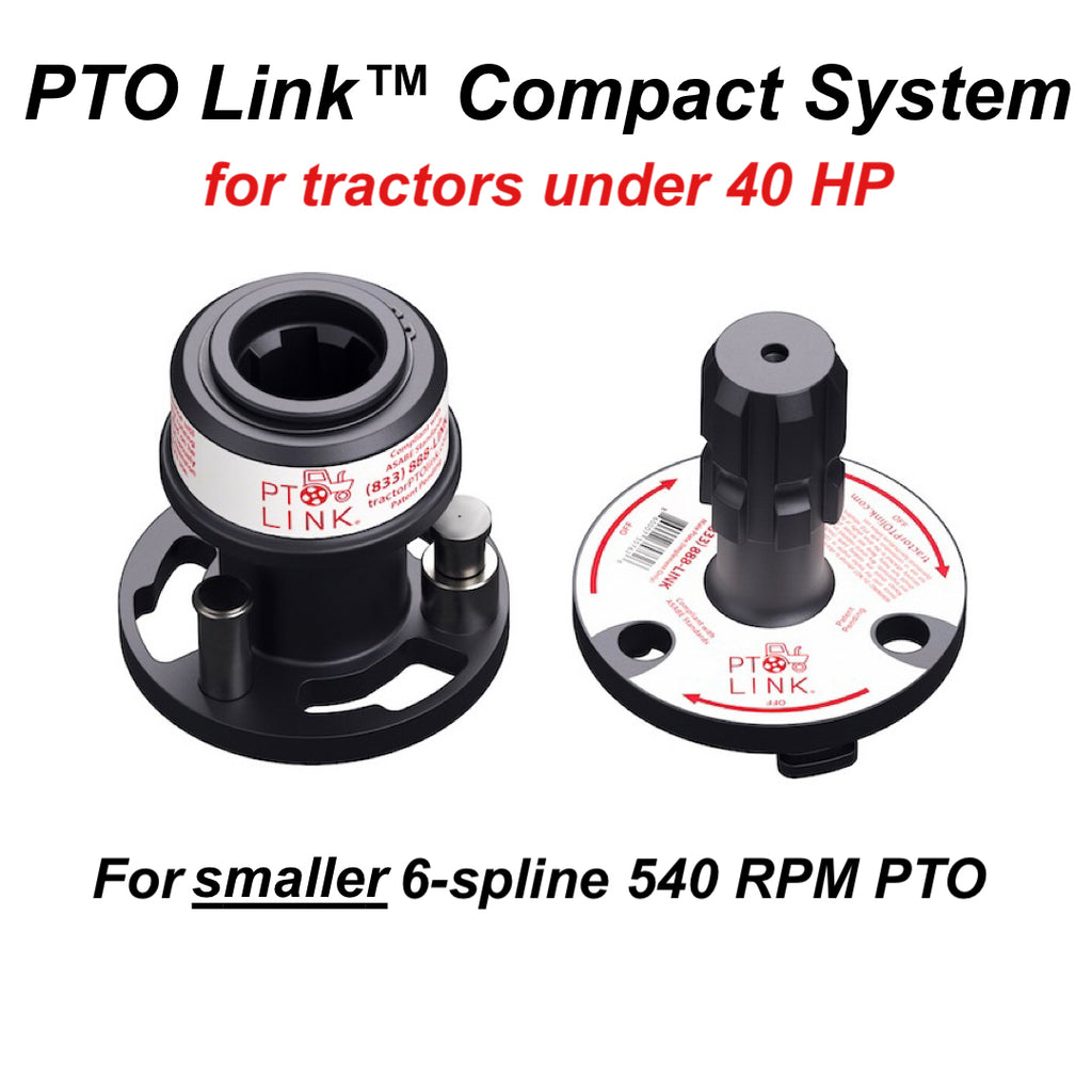 PTO Link Compact Quick-Connect System - Duo Bundle (1 Tractor/Female Plate + 1 Implement/Male Plate), Fits Tractors up to 40 HP