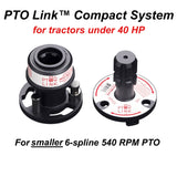 PTO Link Compact Quick-Connect System - Duo Bundle (1 Tractor/Female Plate + 1 Implement/Male Plate), Fits Tractors up to 40 HP