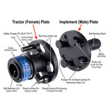 HD Quick-Connect System - Implement (Male) Coupler, Fits Tractors 35 HP to 130 HP. for Heavy Duty Applications, with Any 3-Point or Pull-Behind (Drawbar) Implements