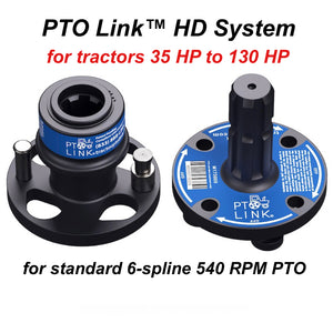 PTO Link HD Quick-Connect System - Duo Bundle (1 Tractor/Female Plate + 1 Implement/Male Plate), Fits Tractors 35 HP to 130 HP