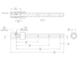 Auger Extension, 2" Hex Drive, Variable Length, 24" Max Length