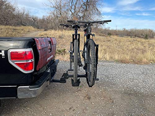 Tooltuff Direct Tow Behind Hitch Mounted Bike Rack (max 2 Bikes) with Lock pin 2" Receiver