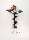 Tool-Tuff Combo: One Auger (Choose Size) AND  Gas Powered,2-Person-Operated Post Hole Digger Head, 63cc / 3 hp Easy-Starting Two Stroke Engine