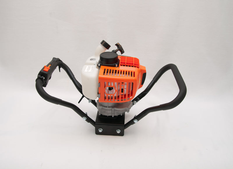 Tool-Tuff Combo: TWO Augers (Choose Sizes) AND Gas Powered, 1-Person-Operated Post Hole Digger Head, 43cc / 1.75 hp Easy-Starting Two Stroke Engine