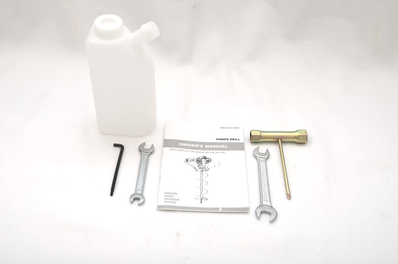 Tool-Tuff Combo: One Auger (Choose Size) AND Gas Powered, 1-Person-Operated Post Hole Digger Head, 43cc / 1.75 hp Easy-Starting Two Stroke Engine