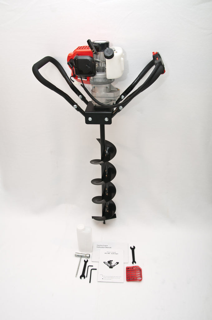 Tool-Tuff  Gas Combo: One Auger (Choose Size) AND Gas Powered, 1-Person-Operated Post Hole Digger Head, 52cc / 2.3 hp Easy-Starting Two Stroke Engine
