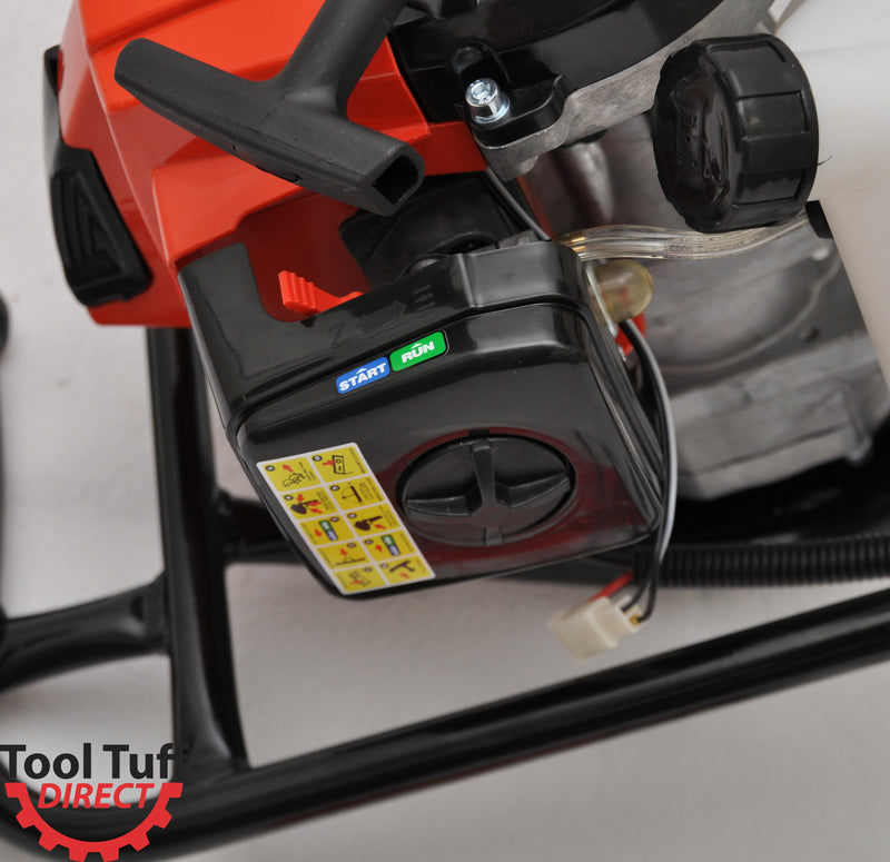 Tool-Tuff Combo: ONE Auger (Choose Size) Gas Powered Hand-Held Post Hole Digger, 63cc, 3 hp, One-Man Operation