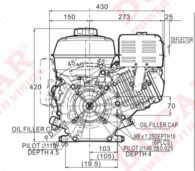 ToolTuff 9 hp, 270cc, 4-Stroke Gasoline Engine