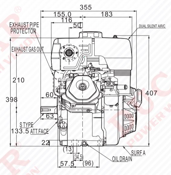 ToolTuff 9 hp, 270cc, 4-Stroke Gasoline Engine