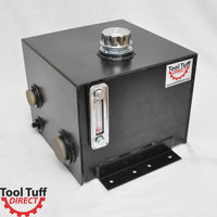 Tool-Tuff 7-Gallon Hydraulic Fluid Reservoir Tank, Horizontal-Mount, w/Temp Gauge, Sight-Gauge & Breather/Strainer Fill Cap