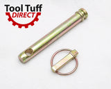 Tool Tuff Linkage: Top Link Pin & Lynch Pin Combo - Zinc Plated Steel - 3/4" Diameter, 4-3/4" Usable Length, Quantity Discount!