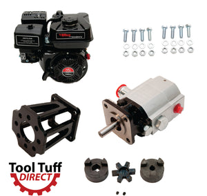 Tool Tuff Log Splitter Build Kit: 7.5 hp EZ-Start Engine, 13 GPM Pump, Mount, Bolts, Coupler - For DIY or Repair!