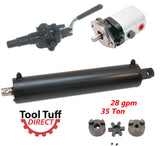 Log Splitter Build Kit, 28 GPM Pump, 35 Ton 5" Cylinder, Detent Valve, LO100 Coupler